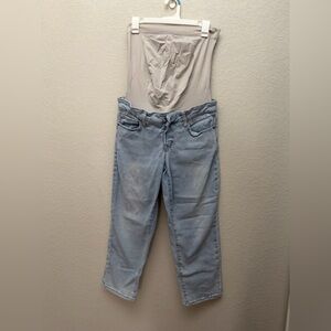 Blanqi Everyday Maternity Straight Leg Jeans Light Wash Size 12 Ankle Support